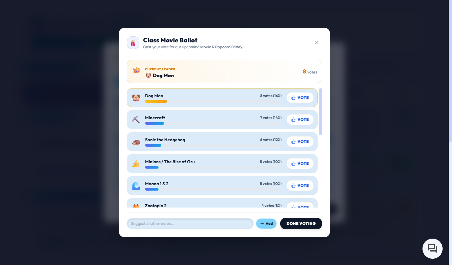 Movie Ballot Modal